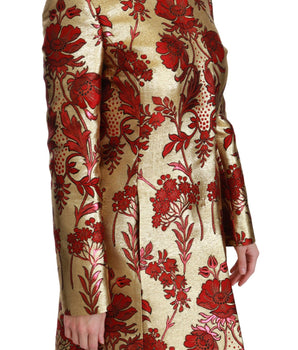 Dolce &amp; Gabbana Elegante gabardina con brocado floral dorado