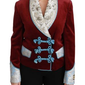 Dolce &amp; Gabbana Opulent Red Baroque Detail Blazer