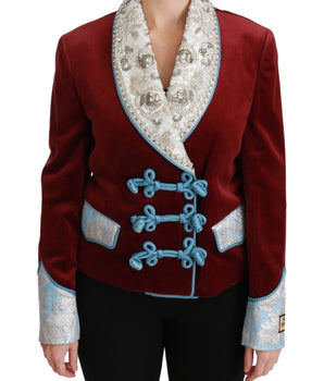 Dolce &amp; Gabbana Opulent Red Baroque Detail Blazer