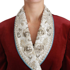 Dolce & Gabbana Opulent Red Baroque Detail Blazer