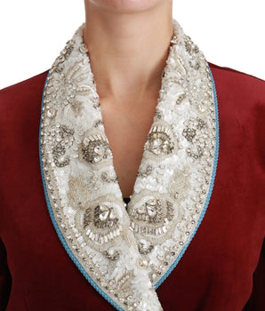 Dolce &amp; Gabbana Opulent Red Baroque Detail Blazer