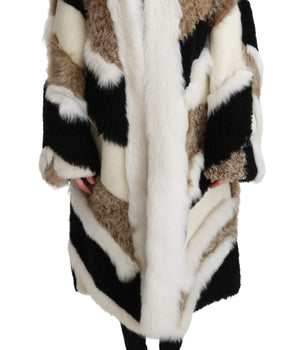 Dolce & Gabbana Sheep Fur Shearling Cape Jacket Coat