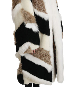 Dolce & Gabbana Sheep Fur Shearling Cape Jacket Coat
