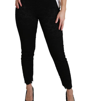 Dolce &amp; Gabbana Elegant High Waist Lace Pants