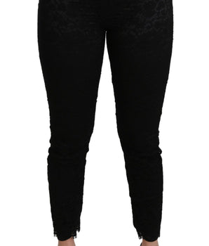 Dolce &amp; Gabbana Elegant High Waist Lace Pants