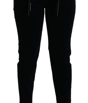 Dolce & Gabbana Blue Corduroy Mid Waist Skinny Pants Jeans Dolce & Gabbana 