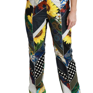 Dolce &amp; Gabbana Elegant High Waist Multicolor Straight Pants