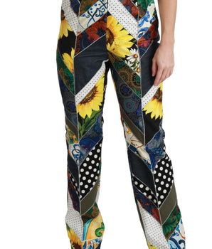 Dolce & Gabbana Multicolor Print High Waist Straight Pants Dolce & Gabbana 