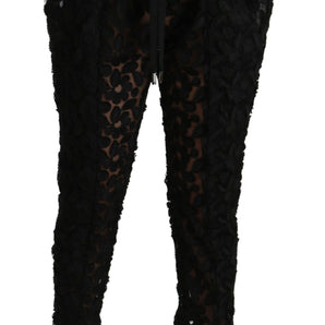 Dolce &amp; Gabbana Chic Tapered High Waist Lace Pants