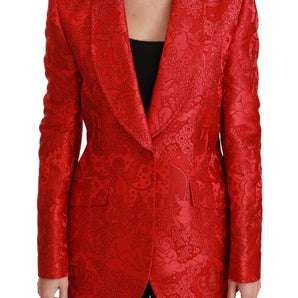 Dolce &amp; Gabbana Red Floral Angel Pattern Blazer