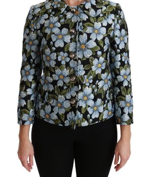 Dolce &amp; Gabbana Multicolor Floral Blazer Coat Polyester Jacket