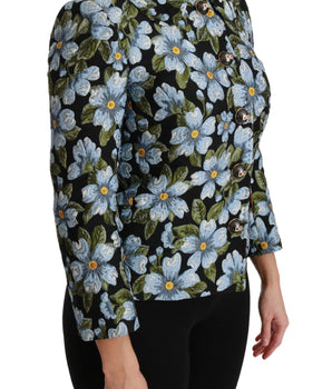 Dolce &amp; Gabbana Multicolor Floral Blazer Coat Polyester Jacket