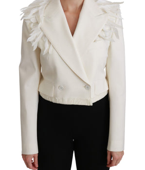 Dolce &amp; Gabbana Elegant White Double Breasted Blazer Jacket