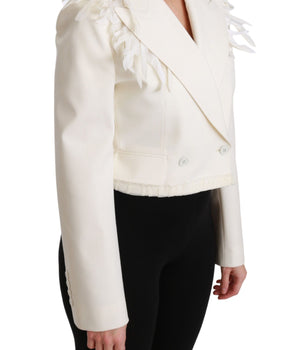 Dolce &amp; Gabbana Elegant White Double Breasted Blazer Jacket