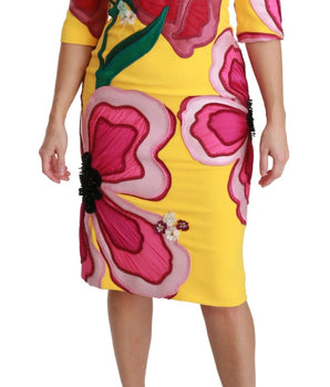 Dolce & Gabbana Sunshine Bloom Sheath Knee-Length Dress Dolce & Gabbana 