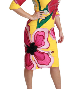 Dolce & Gabbana Sunshine Bloom Sheath Knee-Length Dress Dolce & Gabbana 