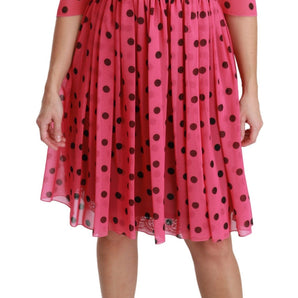 Dolce &amp; Gabbana Elegant Polka Dot A-Line Knee Length Dress