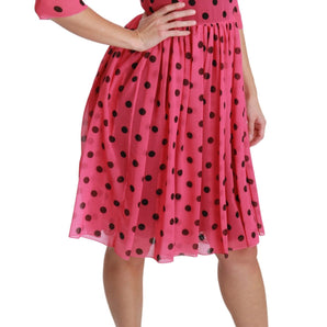 Dolce &amp; Gabbana Elegant Polka Dot A-Line Knee Length Dress