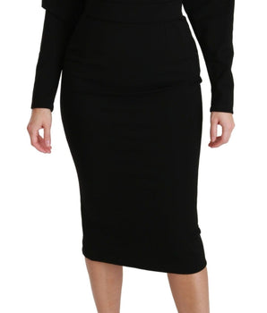 Dolce & Gabbana Elegant Black Bodycon Sheath Midi Dress Dolce & Gabbana 