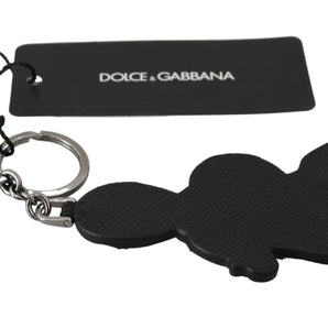 Dolce & Gabbana Elegant Trio-Tone Leather Keychain