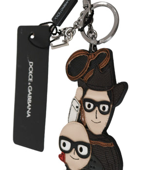 Dolce & Gabbana Leather Dominico Stefano SICILY WESTERN Badge Keychain Dolce & Gabbana 