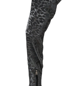 Dolce & Gabbana Elegant Leopard Booties Above Knee Shoes Dolce & Gabbana 