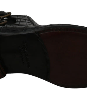 Dolce & Gabbana Elegant Derby Brogue Boots in Exotic Leather Dolce & Gabbana 