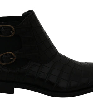 Dolce & Gabbana Elegant Derby Brogue Boots in Exotic Leather Dolce & Gabbana 