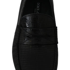 Dolce & Gabbana Exquisite Black Lizard Leather Loafers Dolce & Gabbana 