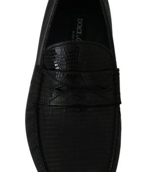 Dolce & Gabbana Exquisite Black Lizard Leather Loafers Dolce & Gabbana 
