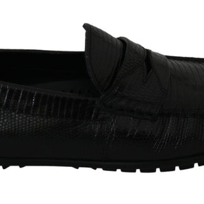 Dolce & Gabbana Exquisite Black Lizard Leather Loafers Dolce & Gabbana 