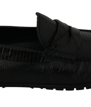 Dolce & Gabbana Exquisite Black Lizard Leather Loafers Dolce & Gabbana 
