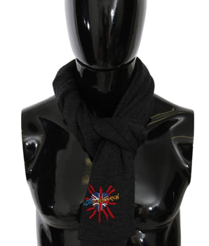 Dolce & Gabbana Gray #DGLovesLondon Wool Wrap Wool Scarf Dolce & Gabbana 