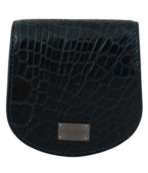 Dolce &amp; Gabbana Blue Exotic Skins Condom Case Holder Pocket