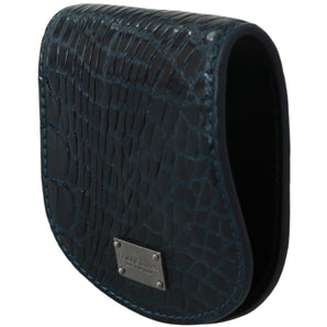 Dolce &amp; Gabbana Exquisite Dark Blue Coin Case Wallet