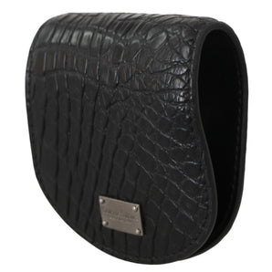 Dolce &amp; Gabbana Sleek Black Leather Coin Case Wallet