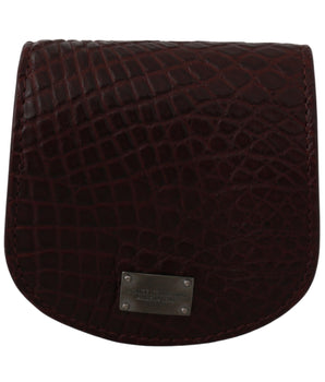 Dolce &amp; Gabbana Brown Exotic Skin Pocket Condom Case Holder