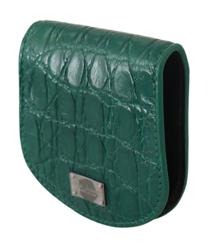 Dolce &amp; Gabbana Green Exotic Skins Condom Case Holder Wallet