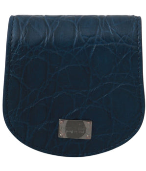 Dolce & Gabbana Sleek Blue Caimano Condom Case Wallet Dolce & Gabbana 