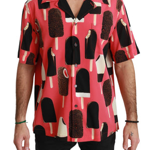 Dolce & Gabbana Elegant Silk Blend Ice-Cream Print Shirt