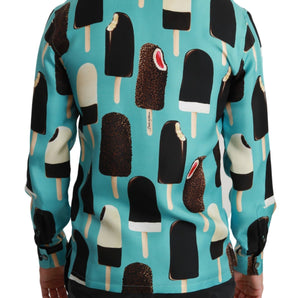 Dolce & Gabbana Exclusive Silk Blend Ice-Cream Print Shirt