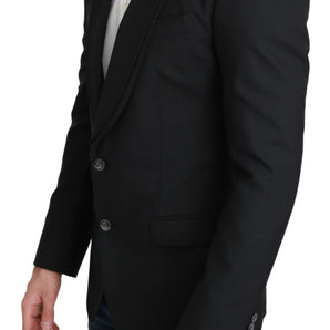 Dolce &amp; Gabbana Elegant Black Virgin Wool Formal Blazer