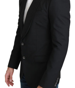 Dolce & Gabbana Elegant Black Virgin Wool Formal Blazer Dolce & Gabbana 