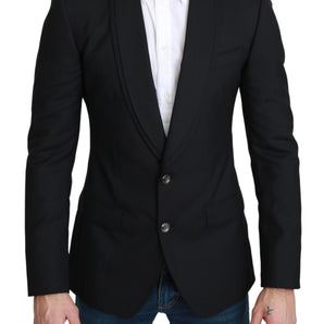 Dolce &amp; Gabbana Elegant Black Virgin Wool Formal Blazer