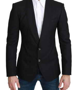 Dolce & Gabbana Elegant Black Virgin Wool Formal Blazer Dolce & Gabbana 