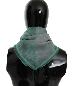 Costume National Green Silk Shawl Foulard Wrap Scarf Costume National 