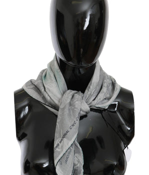 Costume National Gray Silk Shawl Foulard Wrap Scarf Costume National 
