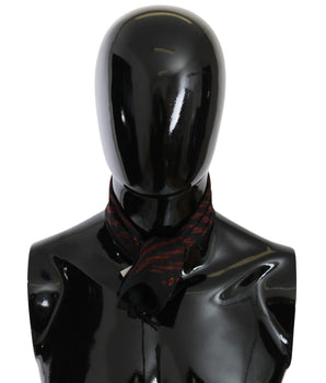 Costume National Black Orange 100% Silk Branded Scarf Costume National 