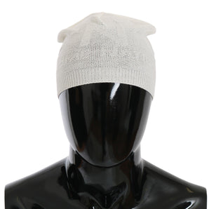 Costume National Gorro elegante de mezcla de lana blanca