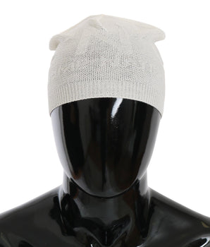 Costume National Elegant White Wool Blend Beanie Hat Costume National 